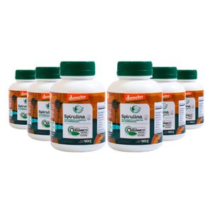 Kit 6x Espirulina Orgánica 90g 180 Comprimidos - Fazenda Tamanduá