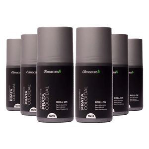 Kit 6x Plata Coloidal Desodorante Roll-on sin perfume, alcohol y parabenos 55ml - Almacura