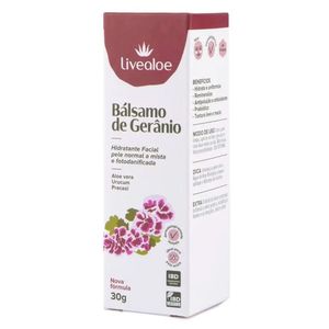 Bálsamo de Geranio (Aloe Vera, Moringa, Néctar de Uva) 30ml - LiveAloe