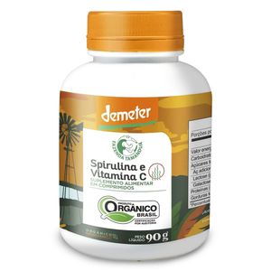 Espirulina Orgánica con Vit C (500mg) 90g 180 Comprimidos - Fazenda Tamanduá