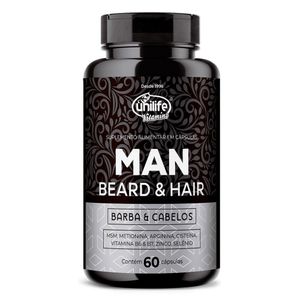 Multivitamínico para Barba y Cabello Hombre (600mg) 60 Cápsulas - Unilife