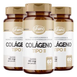 Kit 3x Colágeno Tipo II con Vitamina D (400mg) 60 Cápsulas - Unilife