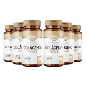 Kit 6x Colágeno Tipo II con Vitamina D (400mg) 60 Cápsulas - Unilife