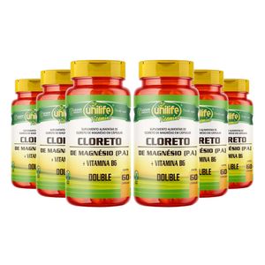 Kit 6x Cloruro de Magnesio PA + Vitamina B6 (810mg) 60 Cápsulas Vegetarianas - Unilife