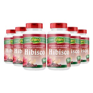 Kit 6x Hibisco Con Jengibre (500mg) 90 Pastillas - Unilife