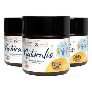 Kit 3x DHA Supre - Omega 3 infantil de microalgas 60 Cápsulas - Naturalis