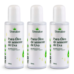 Kit 3x Aceite Puro de Semilla de Uva 120ml - LiveAloe