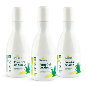 Kit 3x Gel Puro de Aloe (Aloe Vera) 210ml - LiveAloe