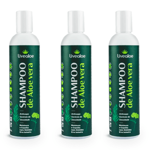 Kit 3x Champú Aloe Vera (Aloe Vera, Melaleuca y Aquiléia) 300ml - LiveAloe