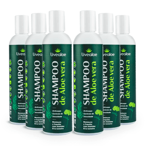 Kit 6x Champú de Aloe Vera (Aloe Vera, Melaleuca y Aquiléia) 300ml - LiveAloe