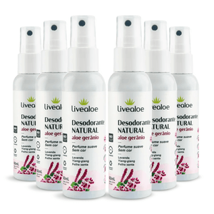 Kit 6x Desodorante Natural Aloe Geranio 60ml - LiveAloe