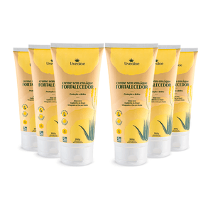 Kit 6x Crema Fortalecedora para el Cabello Sin Aclarado (Aloe Vera, Noni, Cupuaçu y Aceites Esenciales) 200ml - LiveAloe
