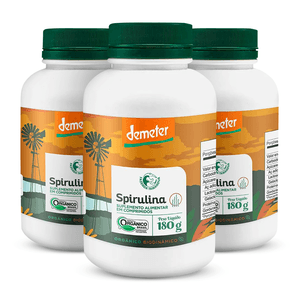 Kit 3x Espirulina Orgánica 180g 360 Comprimidos - Fazenda Tamanduá