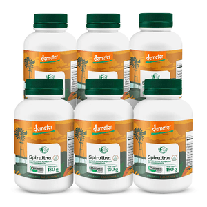 Kit 6x Espirulina Orgánica 180g 360 Comprimidos - Fazenda Tamanduá