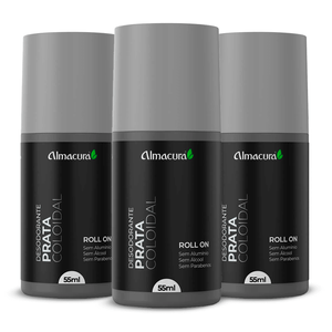 Kit 3x Plata Coloidal Desodorante Roll-on sin perfume, alcohol y parabenos 55ml - Almacura