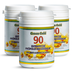 Kit 3x Propóleo Oro Verde (300mg) 90 Cápsulas - Apis Brasil